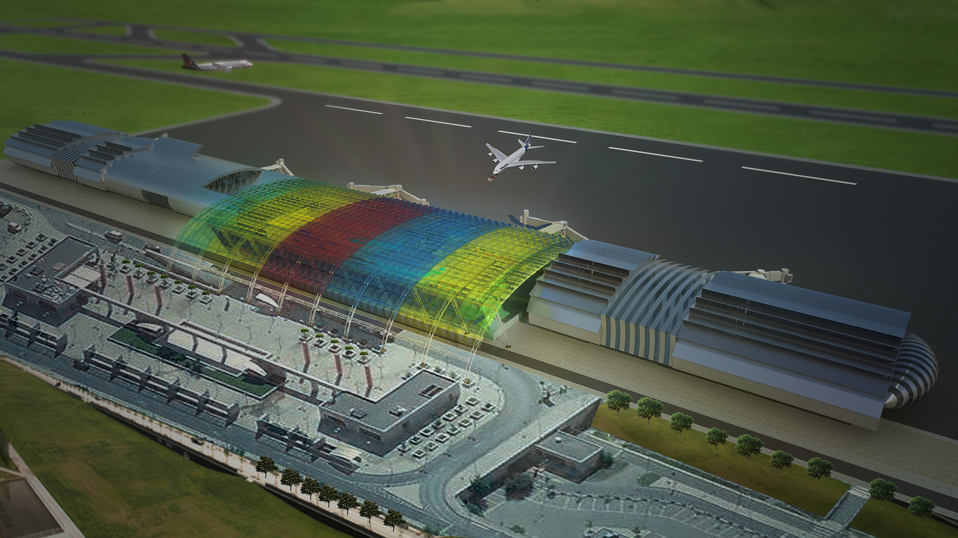 Aeroporto de Shymkent na República do Cazaquistão